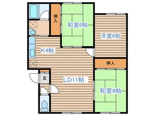 フラワーガーテン岩本【3階】の間取り