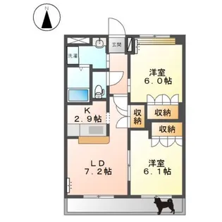 岡山県和気郡和気町泉【アパート】の間取り