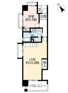 1LDKの間取り画像