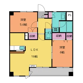 2LDKの間取り画像