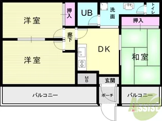 グランディア ミ・アモーレ鈴蘭台【1階】の間取り