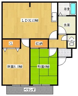 グリーンタウンハタケヤマC棟【2階】の間取り