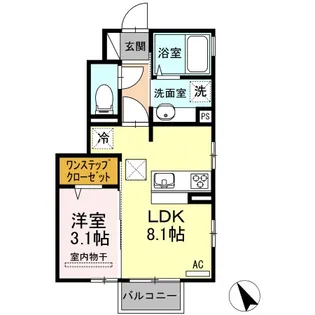 シャルマンハイツ【1階】の間取り