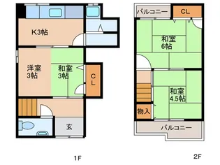 大阪府柏原市古町3【一戸建】の間取り