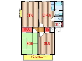 ヴィラドルフィンA・B【1階】の間取り