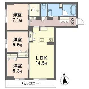 トレジオ野田町【2階】の間取り
