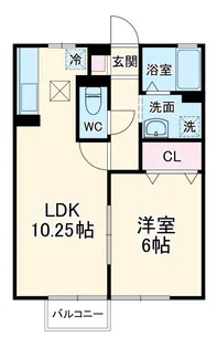 山梨県甲府市里吉3【アパート】の間取り