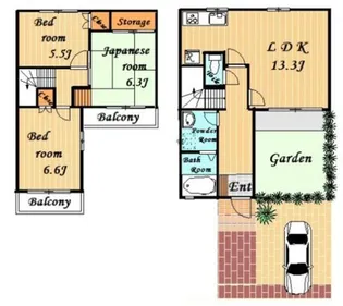 東京都日野市百草【一戸建】の間取り