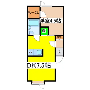 アビタシオン芦野【1階】の間取り