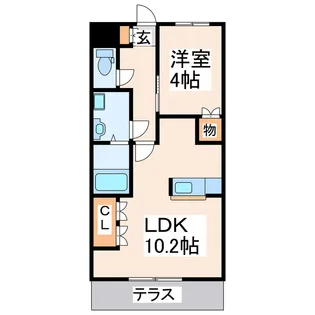ルーエンハイム久具【1階】の間取り