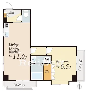 クレール浅野【3階】の間取り