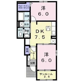 ロイヤル・パレス城興【1階】の間取り