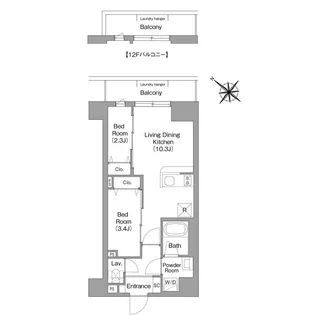 コンフォリア・リヴ豊洲キャナル【9階】の間取り