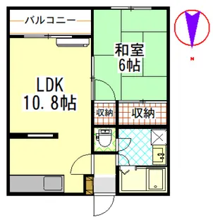 ハイツカワラガイトB【2階】の間取り