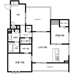 フォルトゥナート武蔵小杉【4階】の間取り