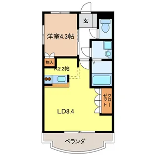 岐阜県岐阜市中鶉5【マンション】の間取り
