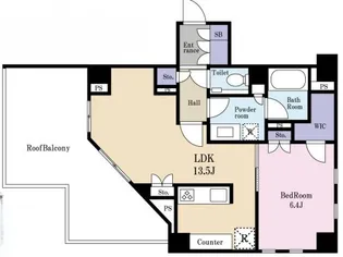 ブランズ六本木【4階】の間取り