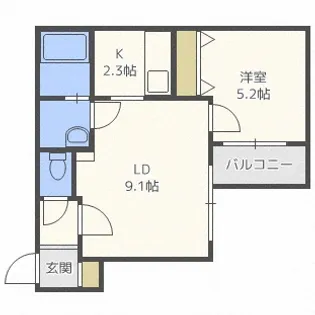 セラムビル円山(旧パワービル円山)【1階】の間取り
