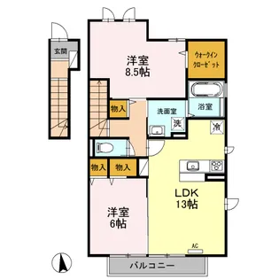 サニーサイド聖蹟II【2階】の間取り