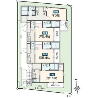 MELDIAかしわ台(メルディアカシワダイ)【1階】の間取り
