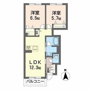 シャーメゾン駒止町III【1階】の間取り