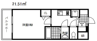 プレサンスジェネ新神戸ステーションフロント【6階】の間取り