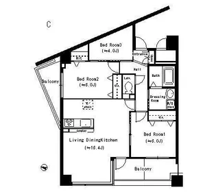 ワイズ コート三保【3階】の間取り