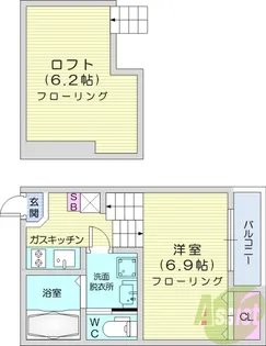 ハーモニーテラス福田町【1階】の間取り