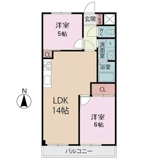 フィオレッタ武蔵野【5階】の間取り