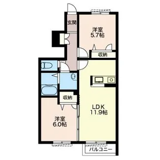 クレール フォレ【1階】の間取り