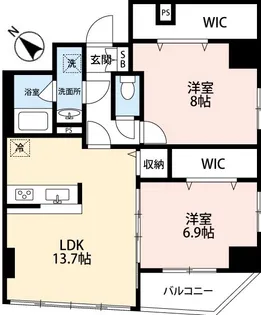 リーベ日本橋【9階】の間取り