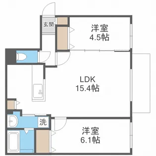 ブランシャール宮の沢WEST【2階】の間取り