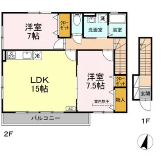 グランドブルージュI【1階】の間取り
