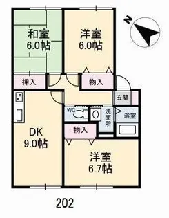 ヴィクトワール花岡 IV【2階】の間取り