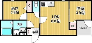 リオグランデ金田【1階】の間取り