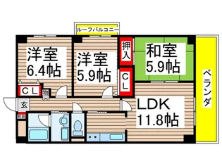 サニ-ヒルズ和光【1階】の間取り