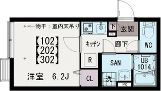 イクシオ中村【3階】の間取り