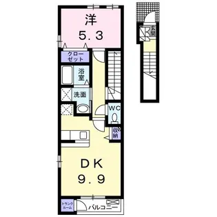 カーサ・フィオーレ【2階】の間取り