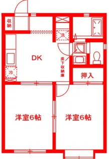 カンパーニュ中山【1階】の間取り