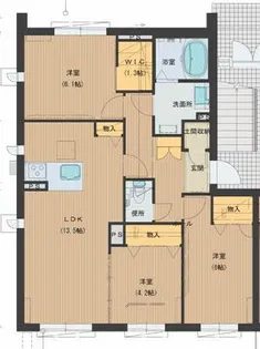 シャーメゾン保田窪イースト【3階】の間取り