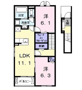 シャンヴェール【2階】の間取り