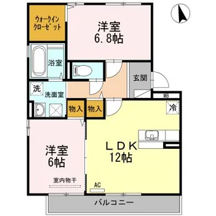 セジュールスハマ B棟【3階】の間取り