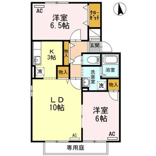 カムール際波 B【1階】の間取り