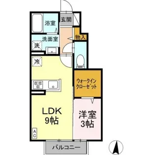 メゾンソレイユ中島西【1階】の間取り