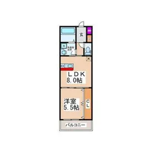 ノイヴェル新堂【3階】の間取り