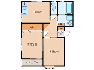 ウエストタウンIII【2階】の間取り