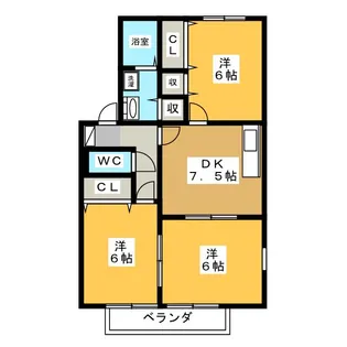 ヴェルドミールII【1階】の間取り
