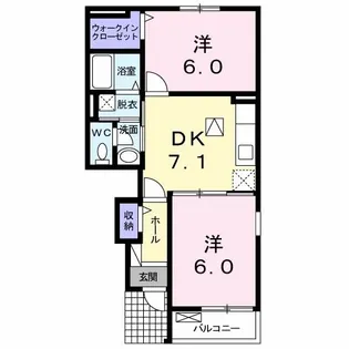 メゾン アリエス【1階】の間取り