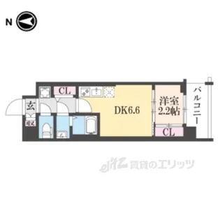 ソルテラス京都西大路郁【7階】の間取り
