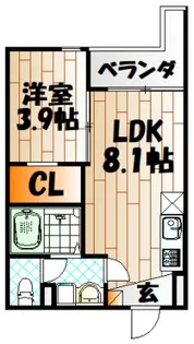 クレシア中島【1階】の間取り